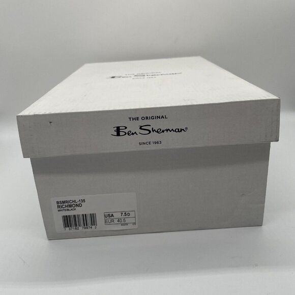 Ben Sherman Richmond Shoes Mens Size 7.5 White Black Leather Low Top Sneakers - Picture 11 of 11